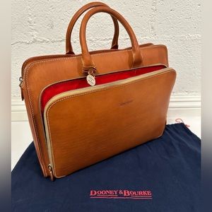 Vintage Dooney & Bourke Leather Zip Around Computer Case / Laptop Bag